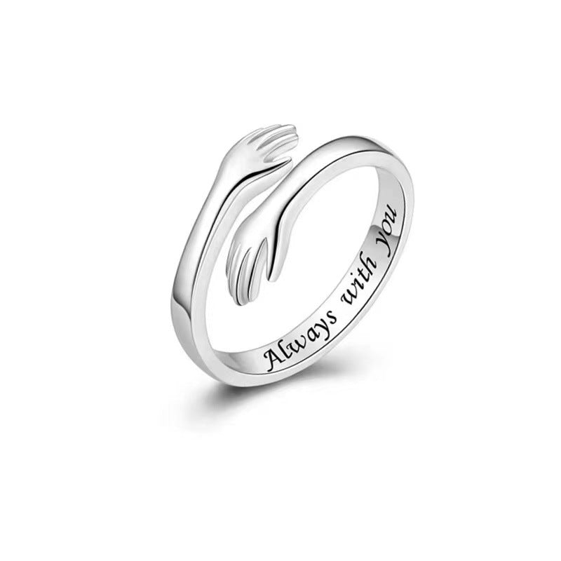 Hands Hug Female Fashion English Letters Rings