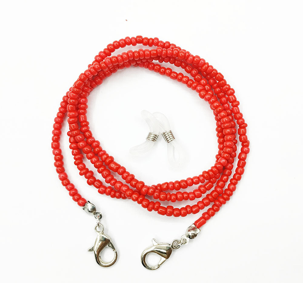 Mask Lanyard Glass Beads Eyeglasses Chain Necklaces
