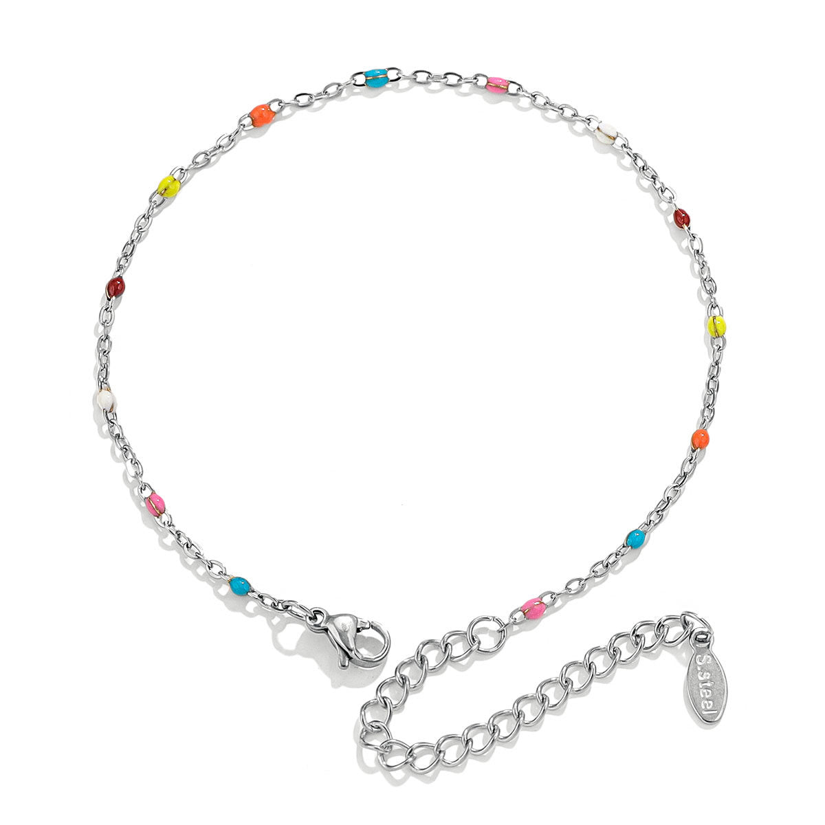 Niche Design Stainless Steel Enamel Cross Chain Bracelets
