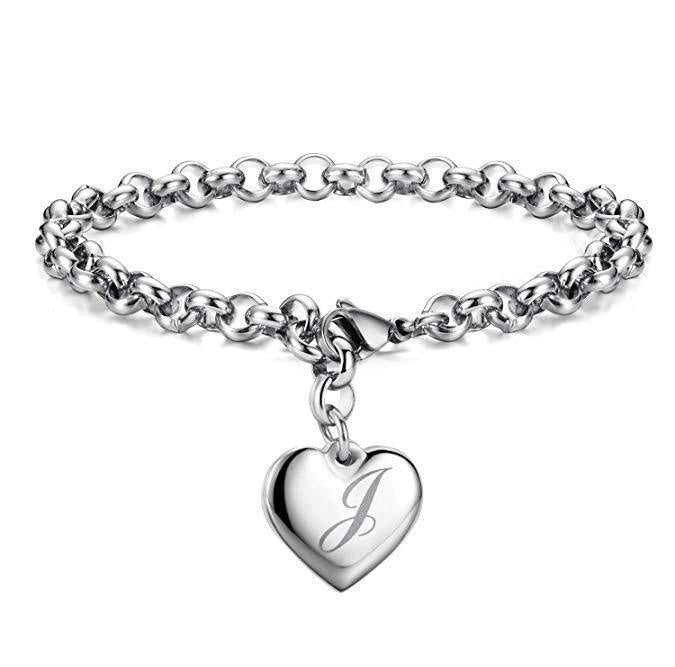 English Letters Sier Plated Love Jewelry Bracelets