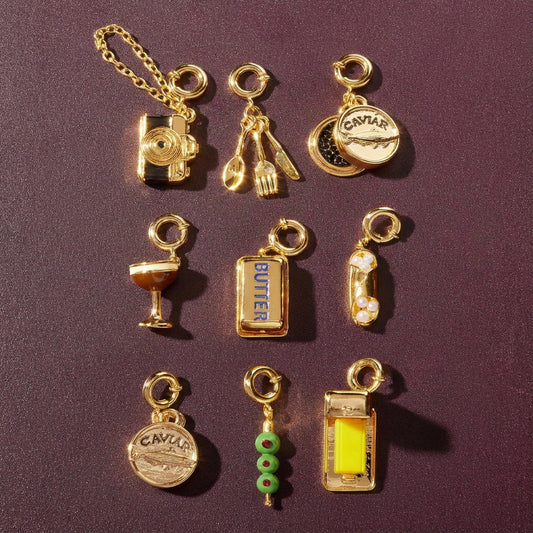 Series Camera Stainless Steel Vacuum Electroplating Gold Pendants