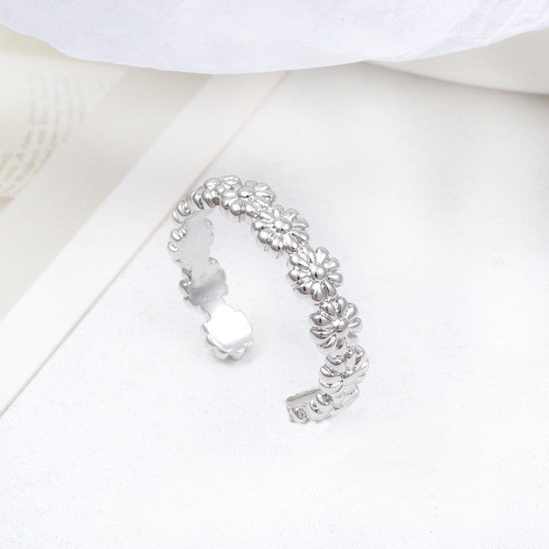 Micro Inlaid Zircon Pearl White Female Rings