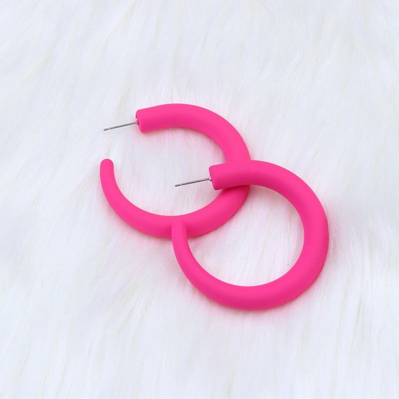 Women's Big Spray Paint Minimalism Personality Acrylic Earrings