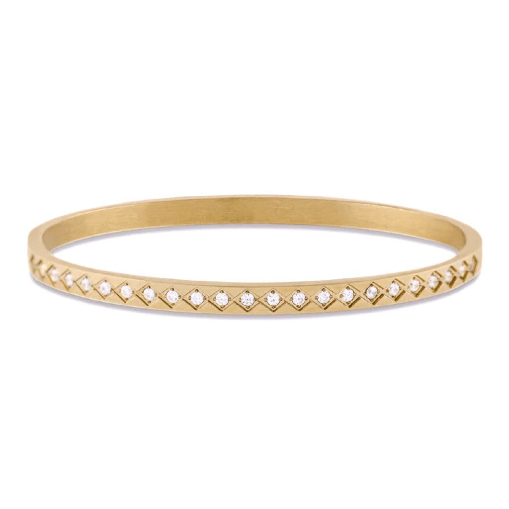 Titanium Steel Micro Inlaid Zircon Combined Bracelet