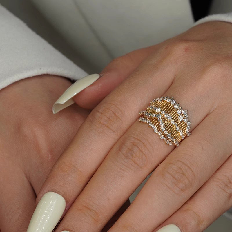Color Special Interest Light Luxury Inlaid Rings