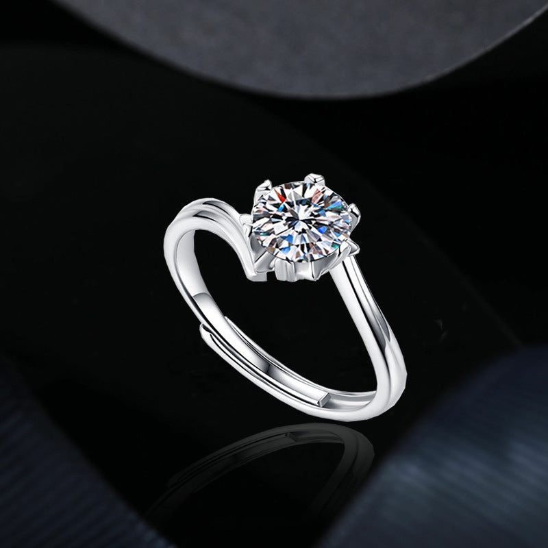 Sterling Sier With Moissanite Twisted Arm Rings