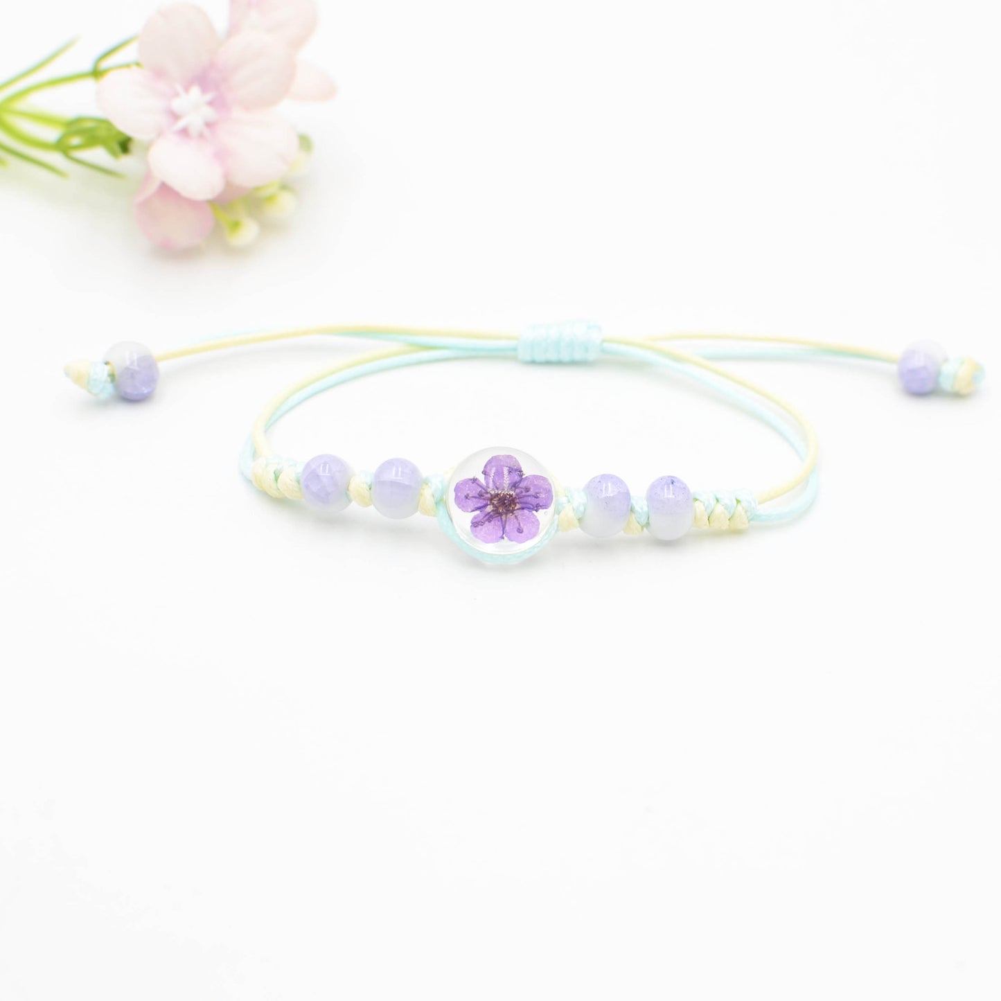 Glass Bead Real Specimen Cherry Blossom Bracelets