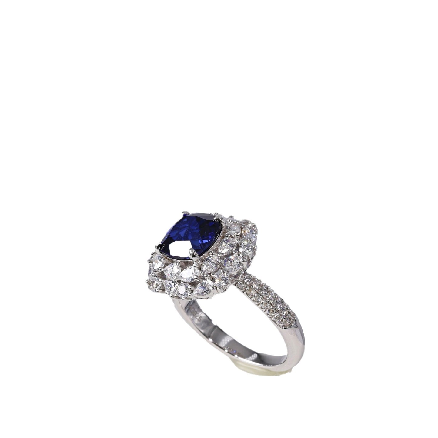 Women's Luxury Full Inlaid Square Sier Rings
