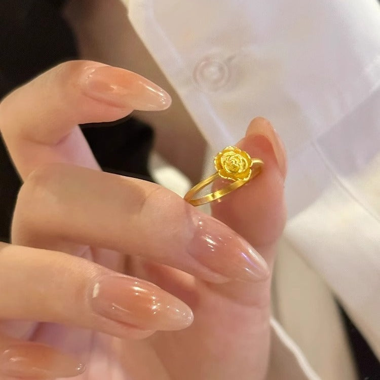 Women's Rose Flower High-grade Light Luxury Fashion Rings