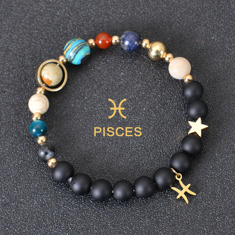 Planets Twee Constellations Frosted Stone Beaded Bracelets