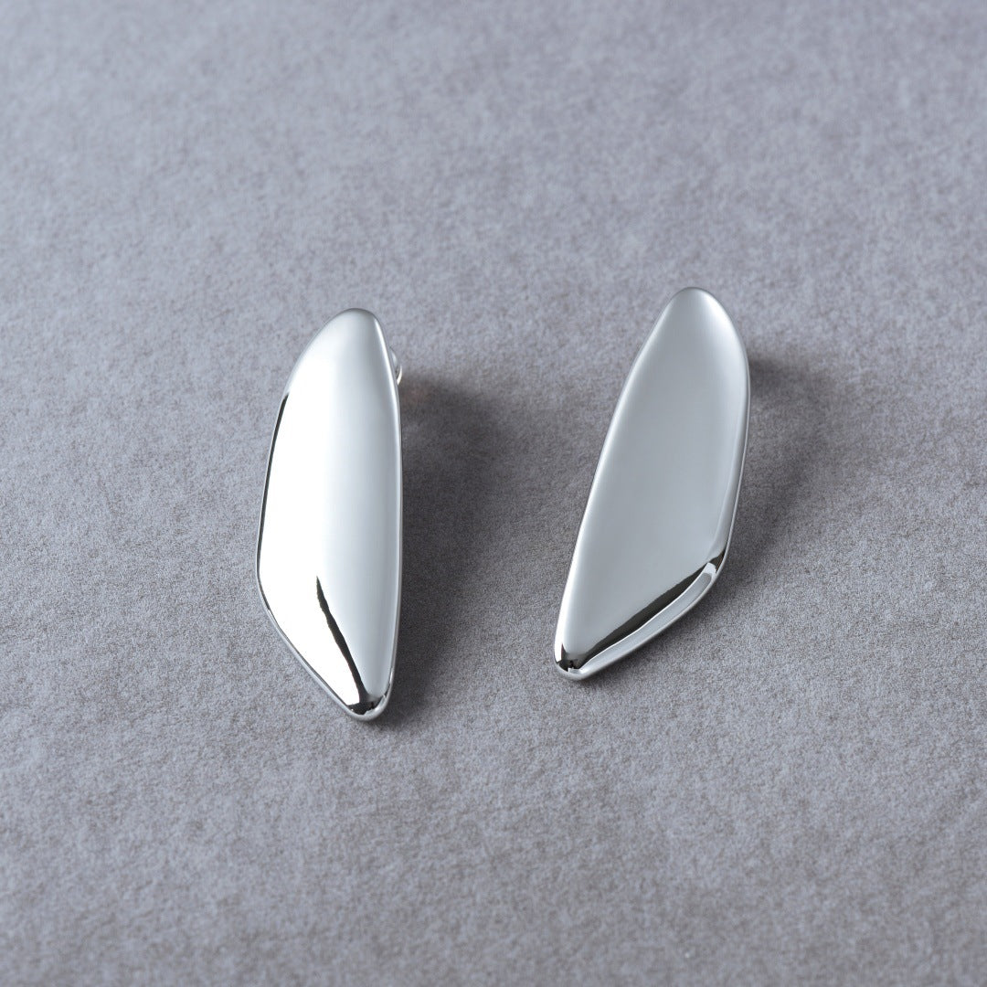 Exaggerated Personalized Irregular Metal Sier Simple Cold Style Earrings