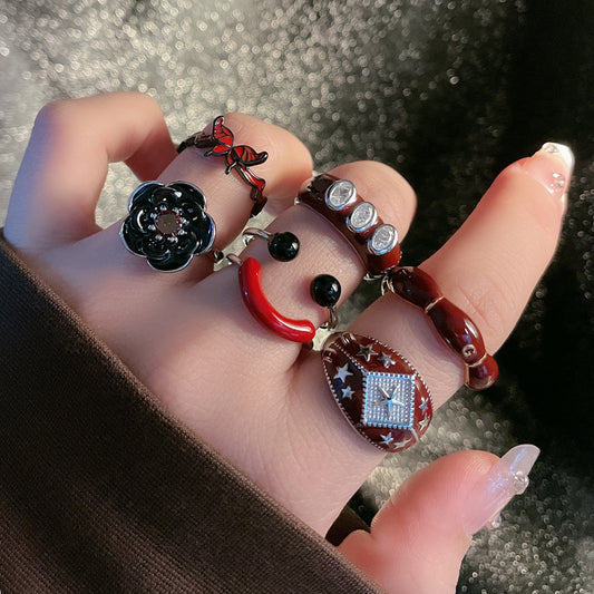 Face Female Cold Style Hot Sweet Cool Rings