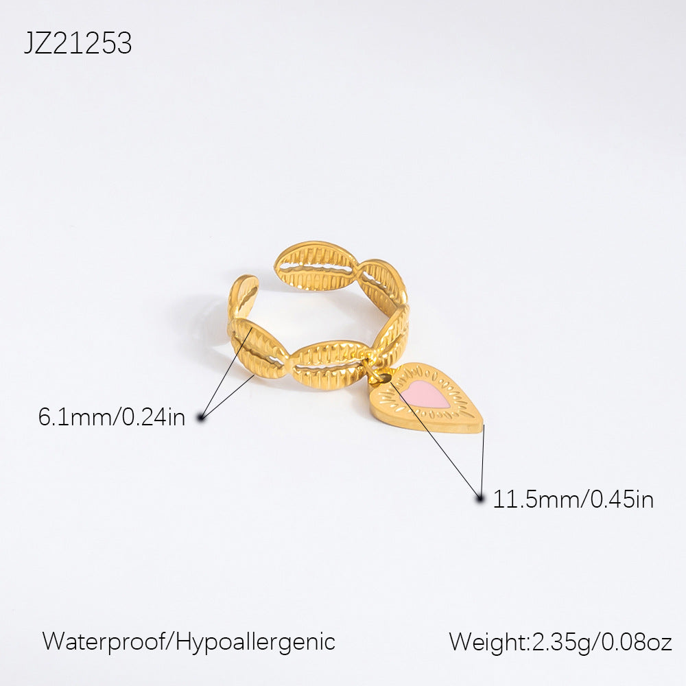 Heart Cherry Stylish Opening Stainless Steel Rings