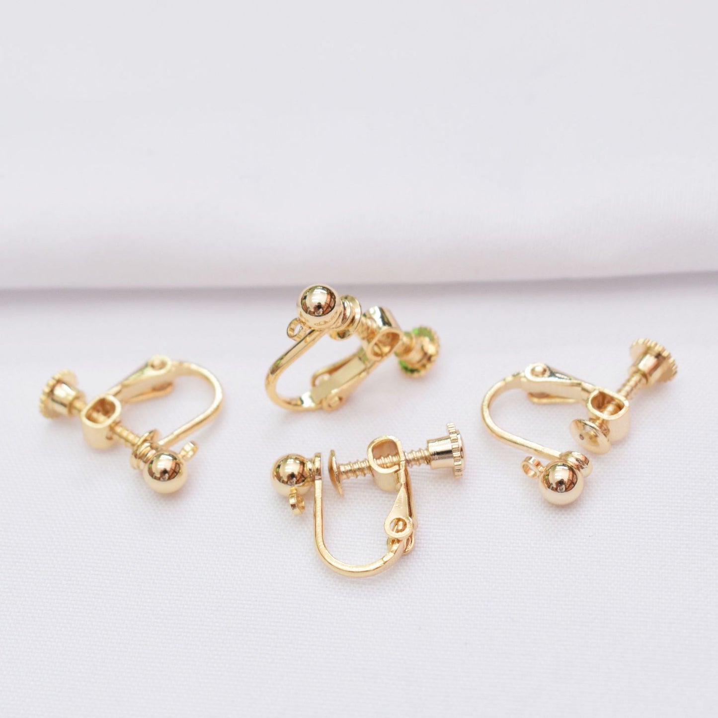 Color Retention Gilded Spiral With Round Beads Rings