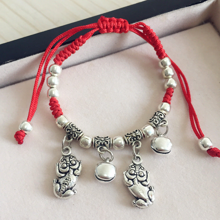 Red Rope Fresh Couple Bell Longevity Bracelets