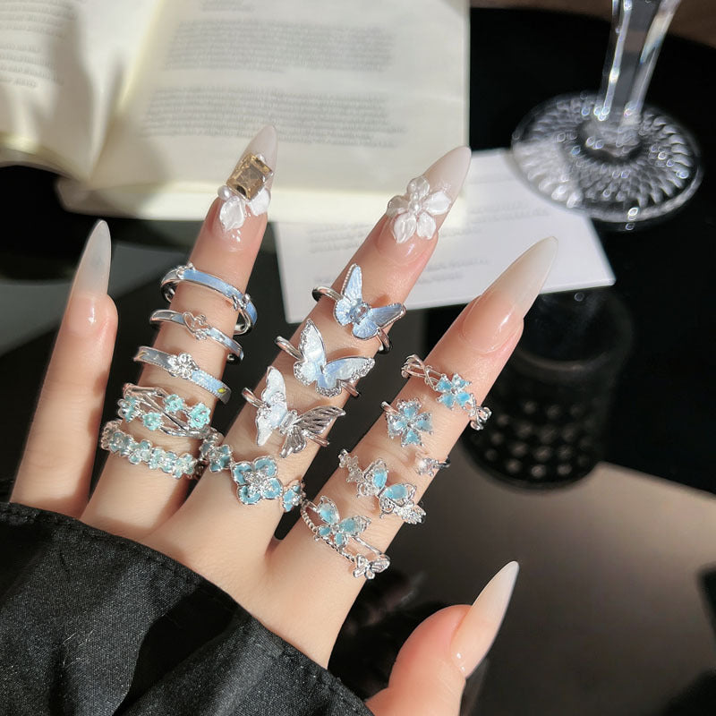 Flower Light Luxury Temperament Female Niche Summer Unique Design Sense Ring