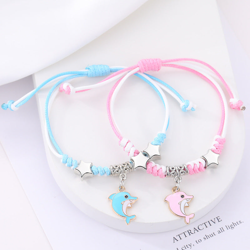 Women's & Men's Handmade Female Two Girlfriends Friendship Korean Bracelets