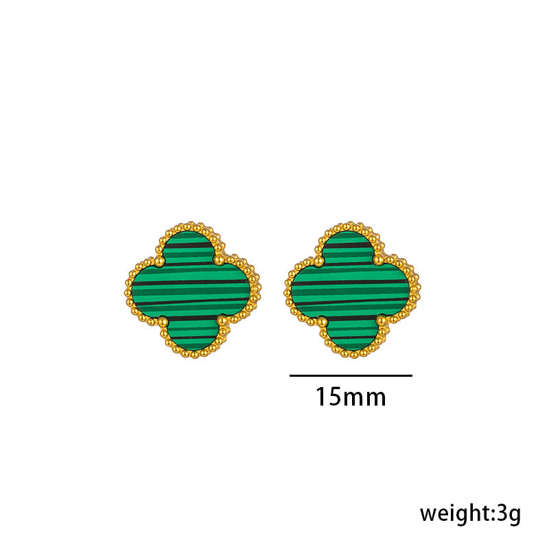 Four-leaf Clover Titanium Steel Ear Female Earrings