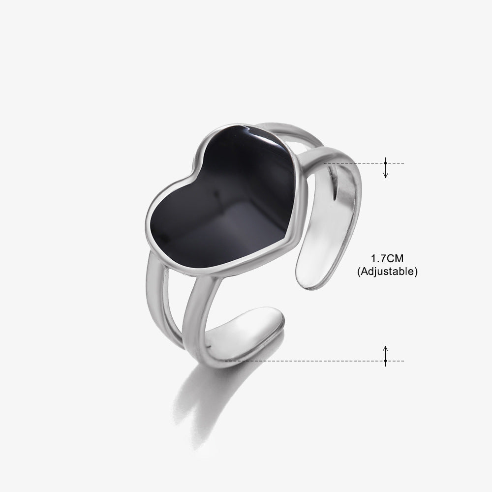 Women's Fashion Stainless Steel Love Heart-shaped Popular Rings