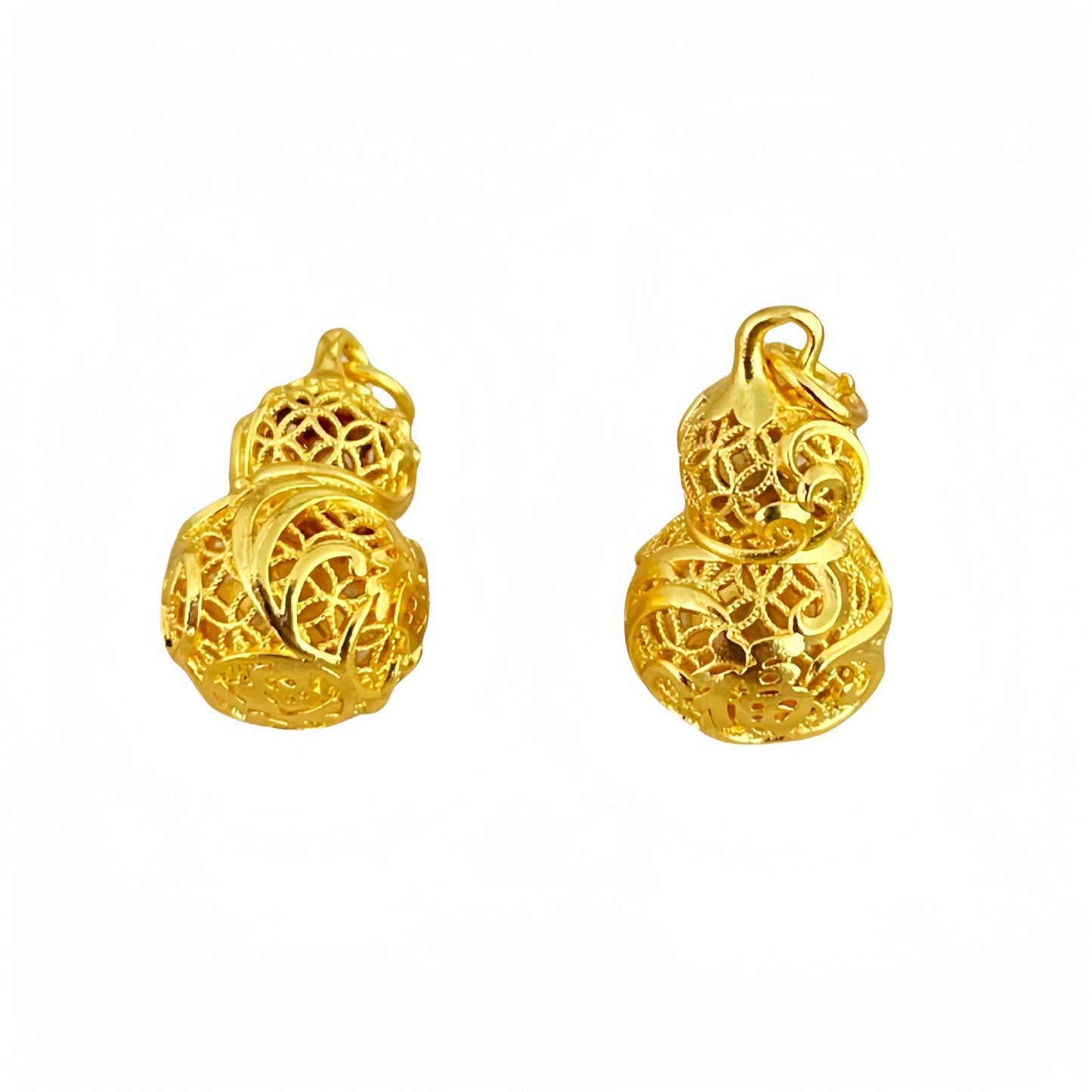 Color Preservation Ancient Style Alluvial Gold Flowers Fu Pendants