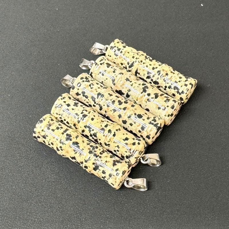 Bamboo Joint Natural Crystal Agate Stone Festival Pendants