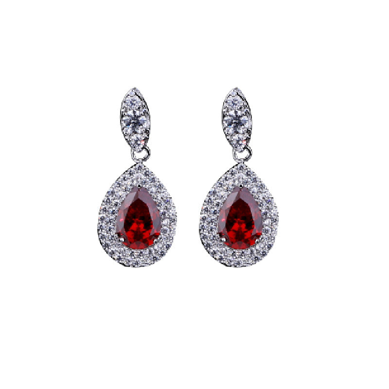 Formal Dress Zircon Water Drops Inlaid Jewelry Set