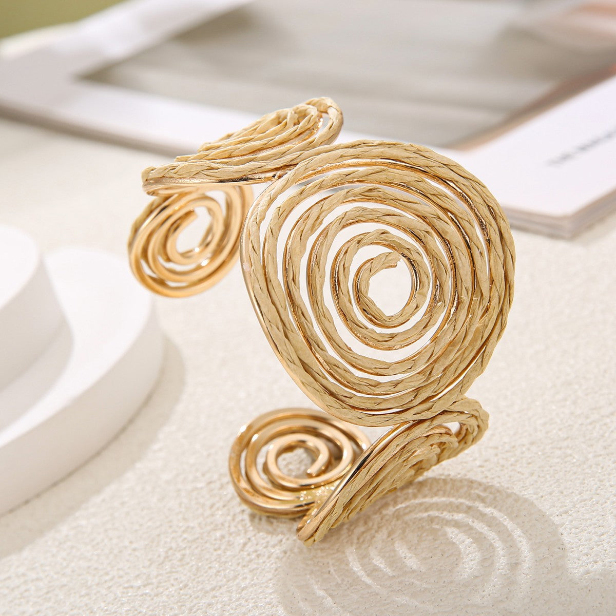 Cross Open Raffia Handmade Mosquito Coil Bracelet