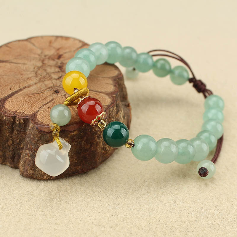 Women's Green Aventurine Vintage Safe Apple Jade Bracelets