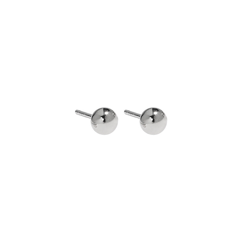 Women's & Men's Korean Style Sterling Sier Simple Glossy Earrings