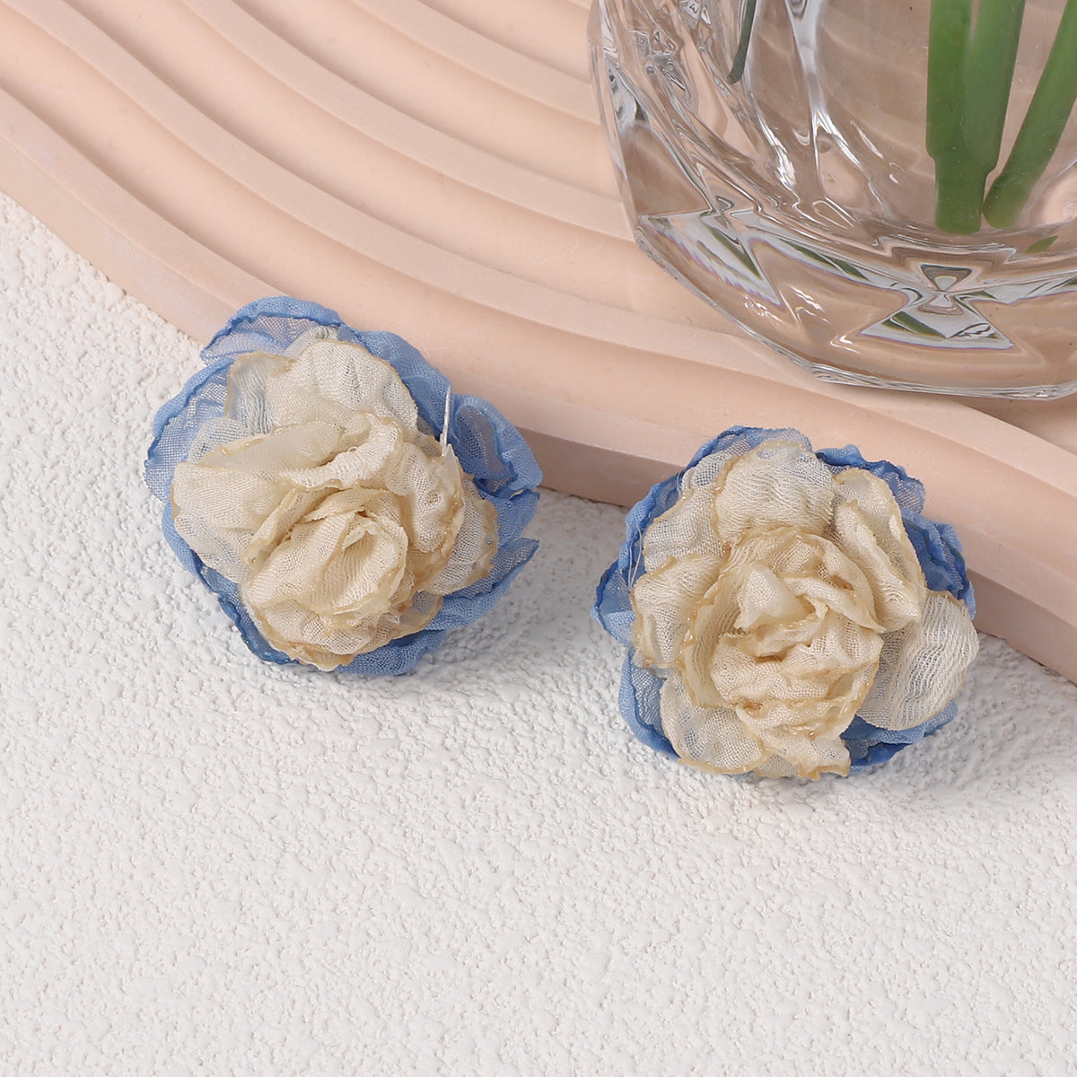 Korean Niche Design Artificial Flower Cloth Earrings