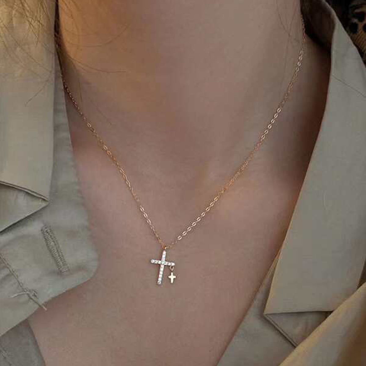 Cross Zircon Accessories Light Luxury Minority Necklaces