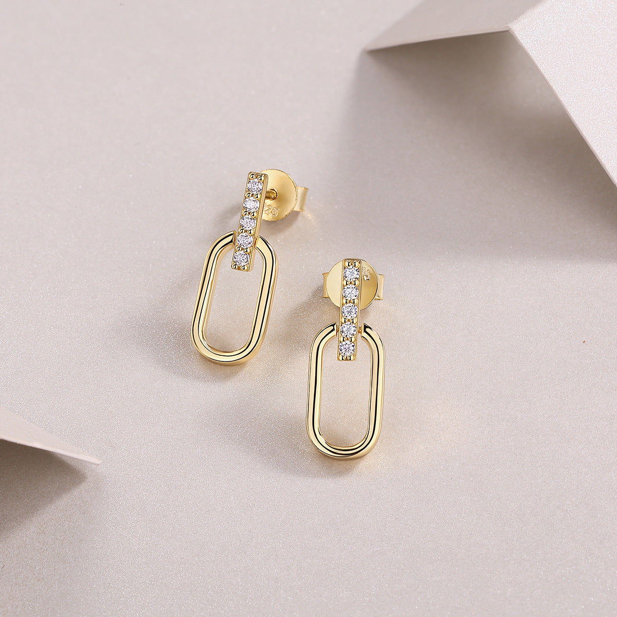 Fashion U-shaped Sier Gold High-grade Personalized Commuter Earrings