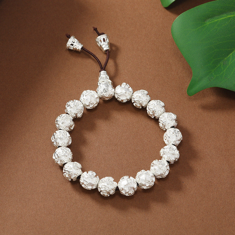 Women's & Men's Rosary Vintage Lotus Round Beads Buddha Bracelets