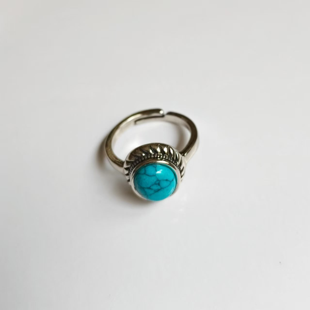 Unisex Imitation Turquoise Open Adjustable Ornament Rings