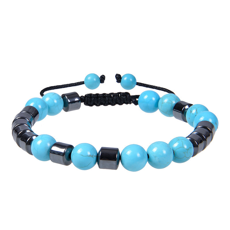 Women's & Men's Repair White-barked Pine Blue Tigereye Frosted Bracelets