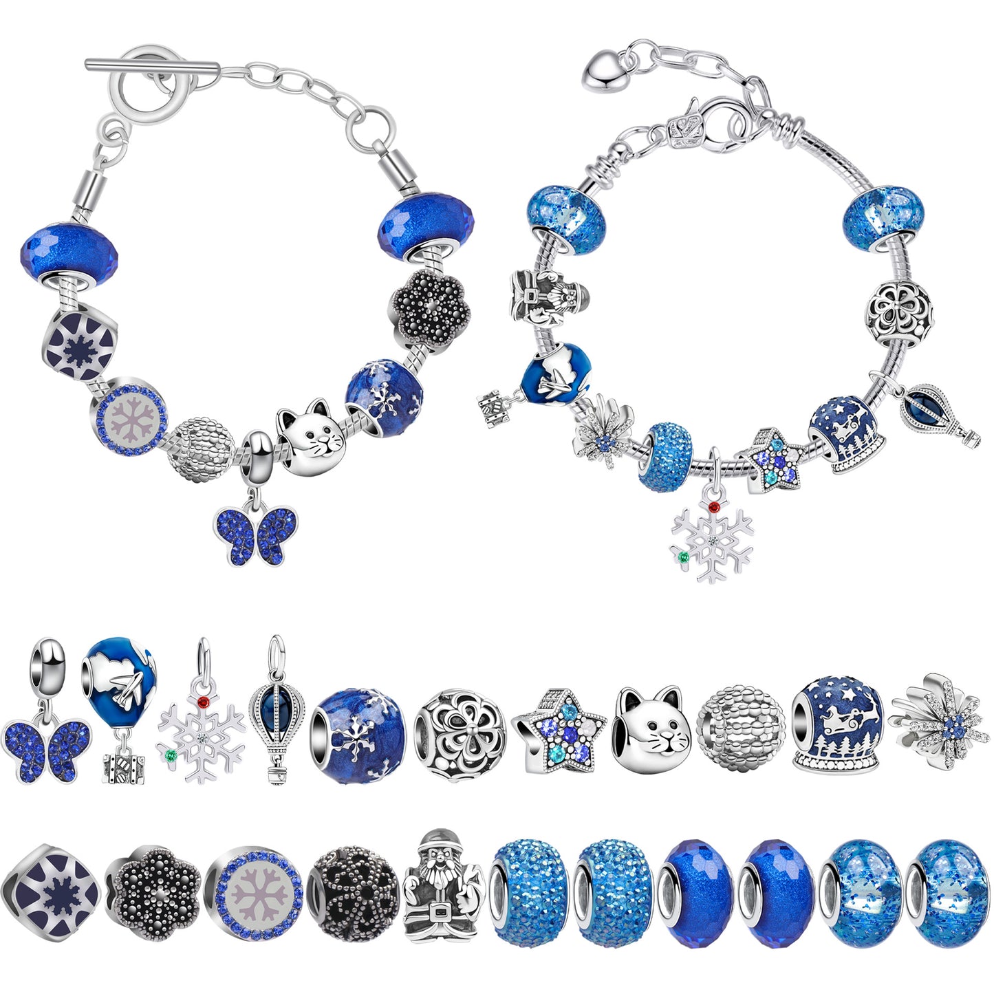 Children's Beads Blue Christmas Sled Blind Box Bracelets