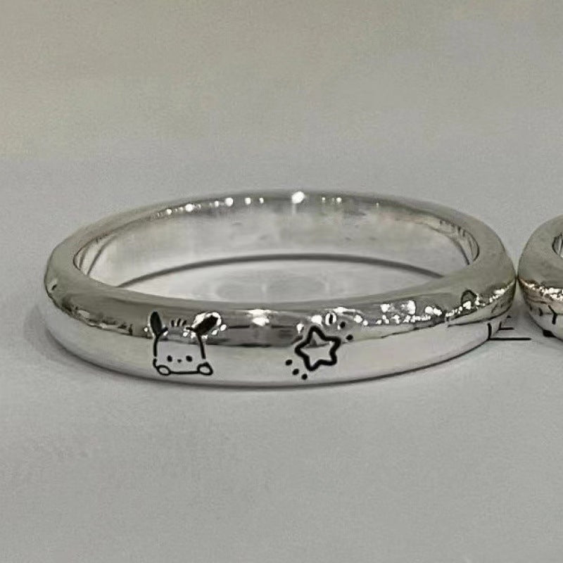 Dog Female Sweet Big Ear Couple To Girlfriends Rings