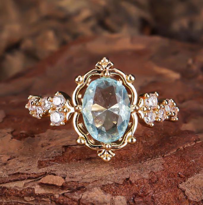 Women's Unique Exquisite Design Sense Copper Inlaid Rings