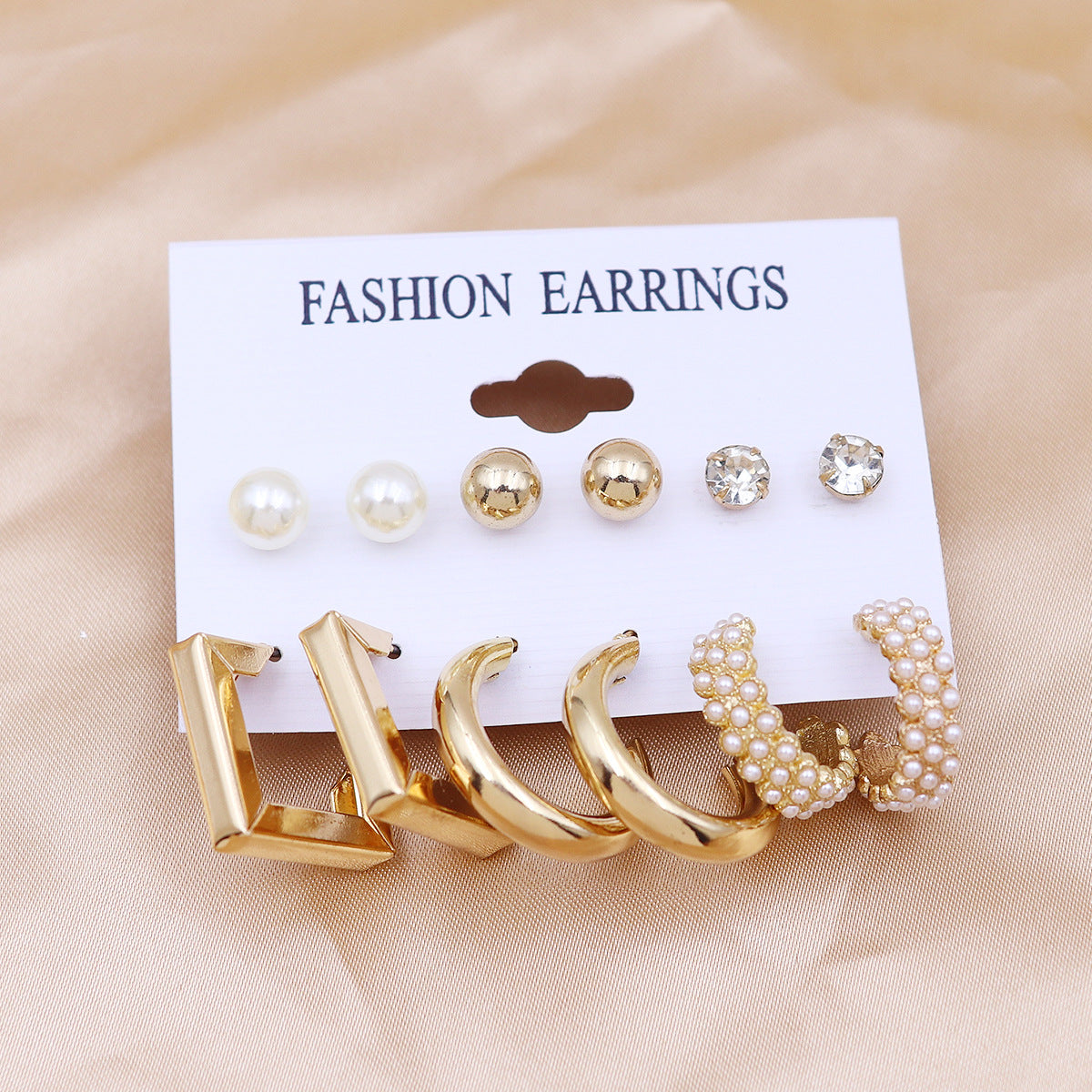 Women's Metal Geometry Shaped Ear French Set Earrings