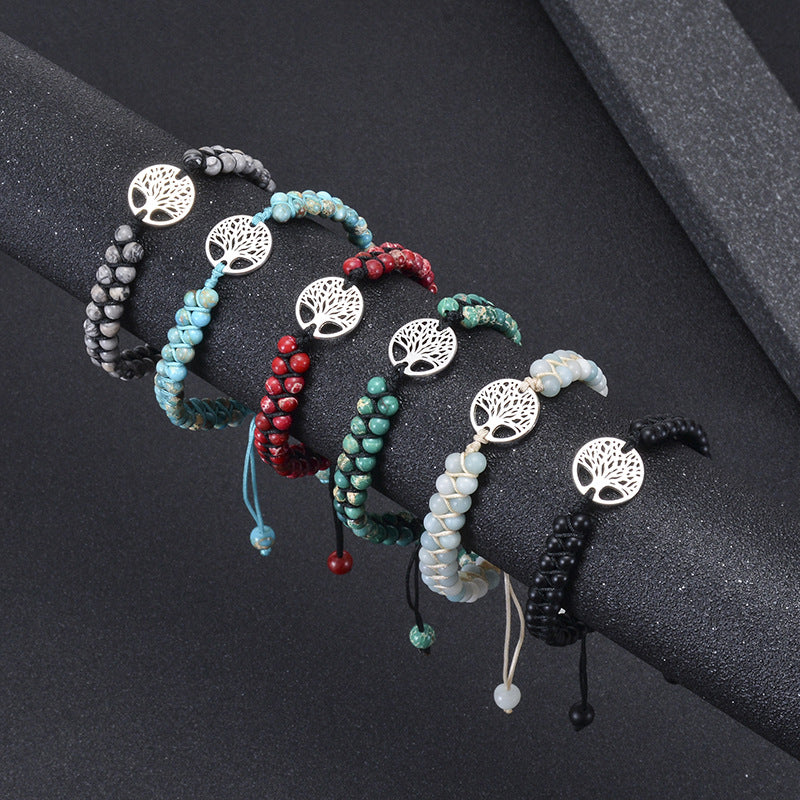 Natural Stone Woven Double Layer Turquoise Bracelets