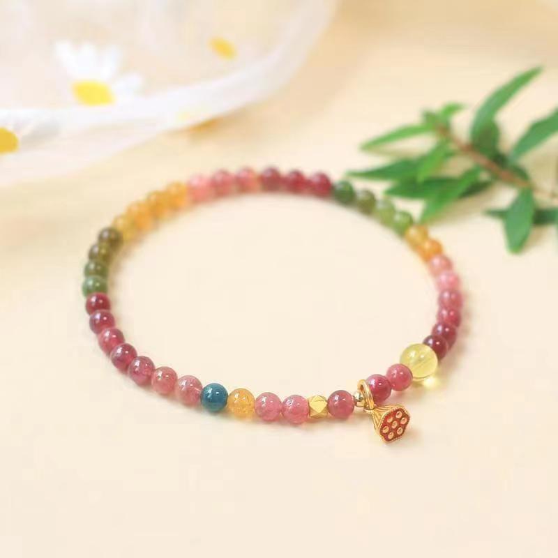 Colorful Tourmaline Good-looking Ornament Simple Design Topaz Bracelets