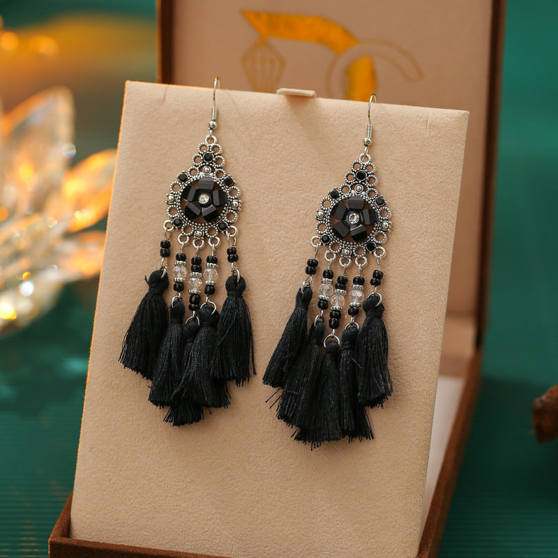 Diamond Tassel Fresh Vintage Scenic Spot Earrings