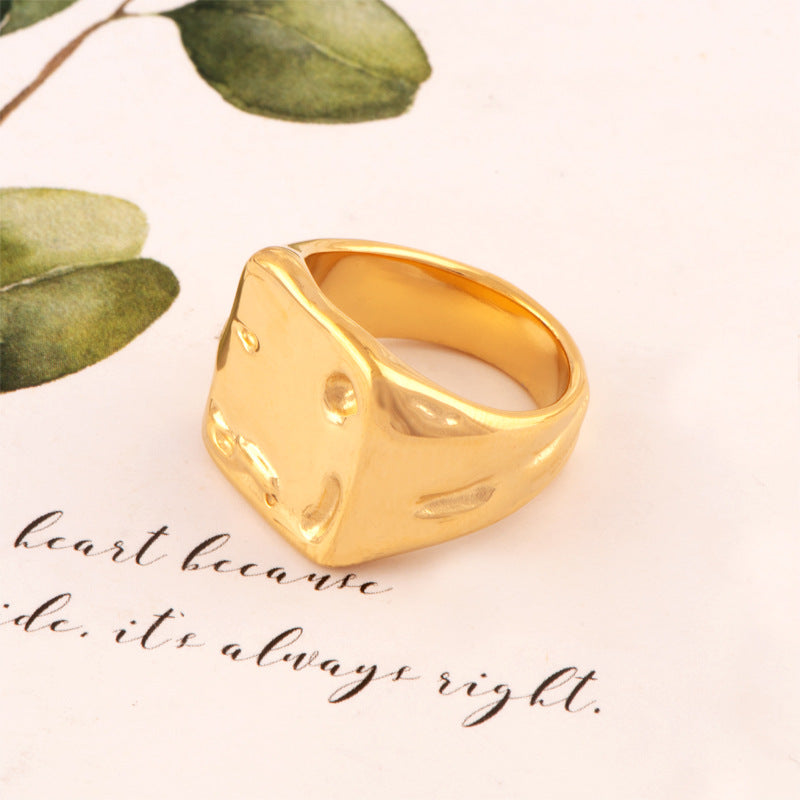 Women's Irregular Tinfoil Pattern Crater For Trendy Rings