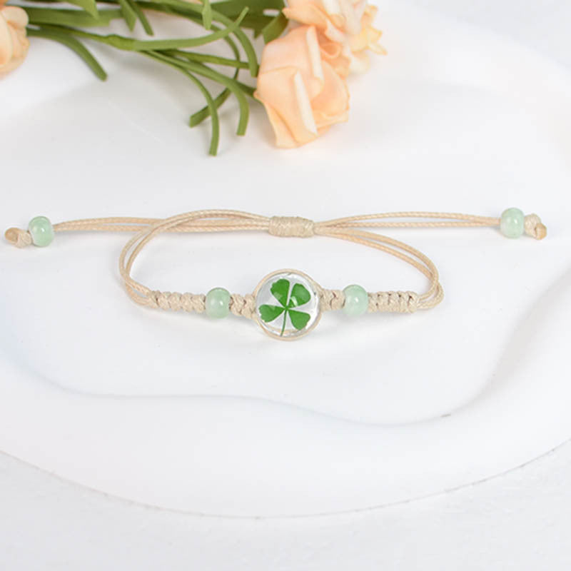 Ornament Four-leaf Clover Scenic Spot Dried Flower Bracelets