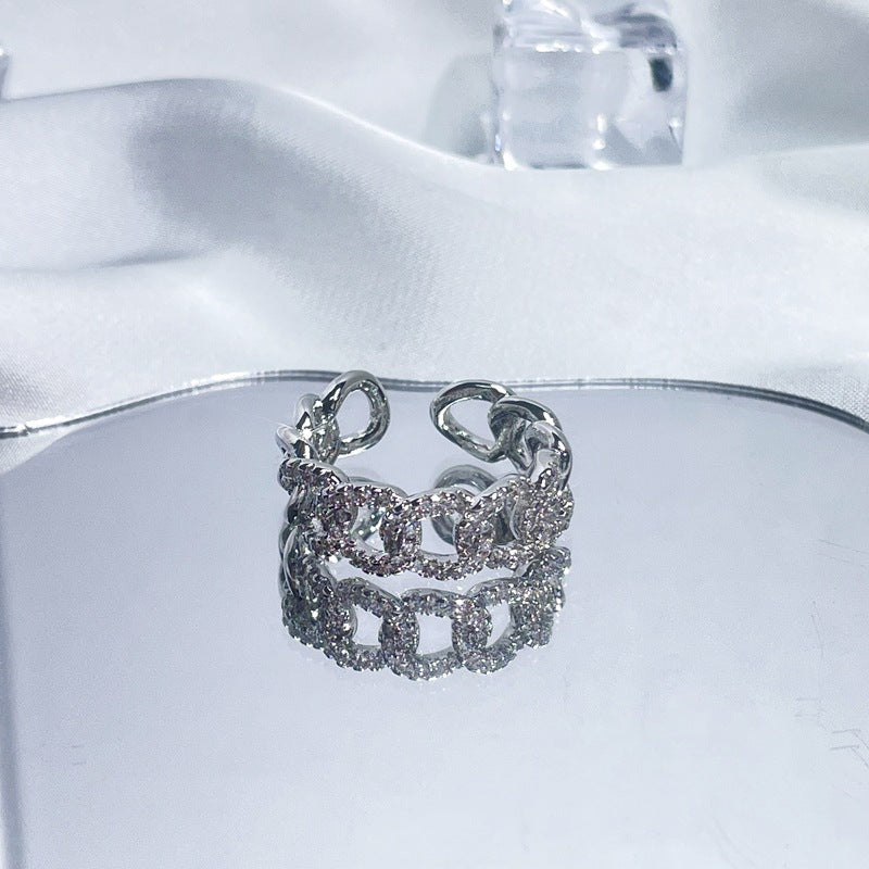 Luxury High-grade Full Diamond Open-end Zircon Rings