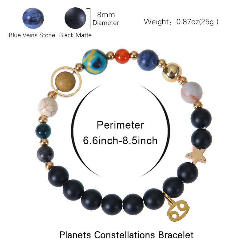 Planets Twee Constellations Frosted Stone Beaded Bracelets