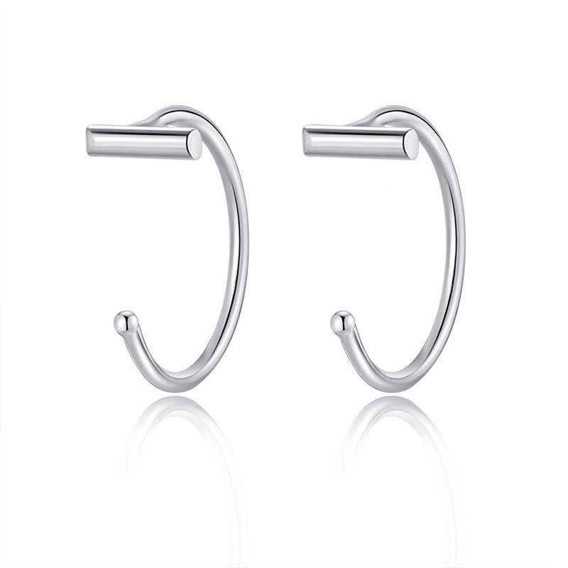 Women's Sterling Sier Pure Elegant Ear Niche Earrings