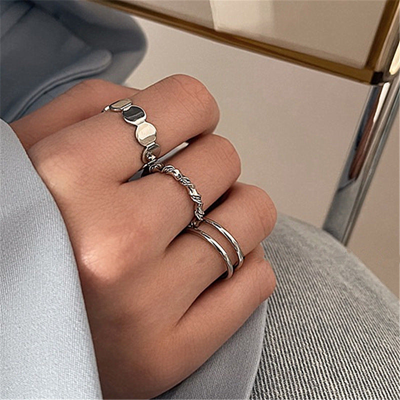 Zircon Female Simple Cold Wind Index Finger Niche Rings