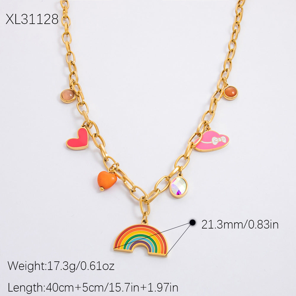 Butterfly Colorful Stainless Steel Cute Fashion Necklaces