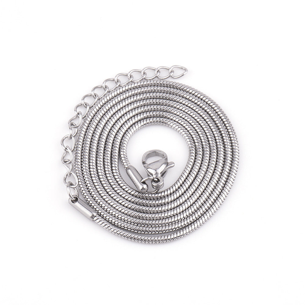 Men's Stainless Steel Round Snake Chain Vacuum Necklaces